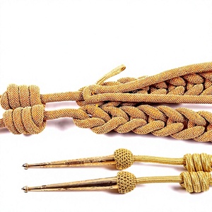 Accesorios de uniforme Aiguillette de oro de alta calidad hechos en profesional hechos en Mylar Aiguillette con dos puntas doradas - Product Image 1