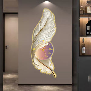 <span class=keywords><strong>Design</strong></span> all'ingrosso led luce da parete arte moderna decorazione per la casa di lusso piuma murale <span class=keywords><strong>soggiorno</strong></span> orologio da parete dipinti - Product Image 3
