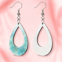 Sublimations-Blanko-Ohrringe, personalisierter Schmuck für Frauen, doppelte Tropfenform, Holz-Wassertropfen-Ohrringe, modisches persönliches Geschenk