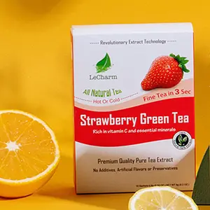 नई आगमन कोई-चीनी 100% प्राकृतिक थाई बर्फ फल चाय पेय स्ट्रॉबेरी हरी चाय के साथ थोक मूल्य