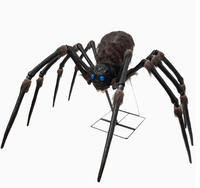 Décoration d'Halloween : Araignée géante lumineuse de 1,85 m à détection électrique, simulation réaliste, mobile, pour une ambiance terrifiante