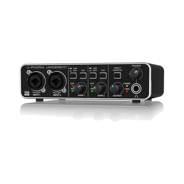 Professional UMC202HD USB Audio Interface 24-Bit/192 kHz Soundcard with Mic Preamps for Home Studio and Guitar Recording