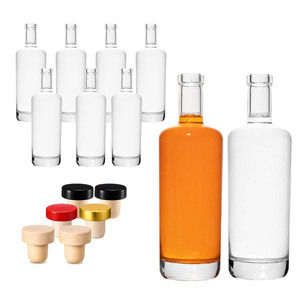 Chai thủy tinh Flint cao cấp hình tròn, bán buôn, dung tích 375ml, 500ml, 700ml, 750ml, dùng đựng rượu mạnh, rượu gin, rượu rum, rượu whisky - Product Image 5