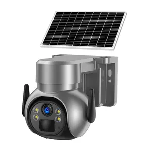 Camhipro应用云存储户外智能云台电池供电PIR人体运动检测太阳能PTZ摄像机