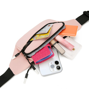 Sac de taille de voyage unisexe tendance de haute qualité léger et mince en forme de boîte en matériau Oxford imperméable à l'eau avec poche zippée pour la course à pied - Product Image 2