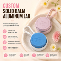 Pot en aluminium rond personnalisé de 15 ml avec capuchon à vis et manchon en silicone, porte-clés, pour baume de parfum solide, rouge à lèvres, baume ou onguent