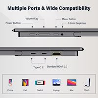 Pantalla Portátil Ligera de 15.6 Pulgadas IPS 1440P QHD 120Hz con Relación de Contraste de 1000:1 para Trabajo Creativo en Casa y al Aire Libre