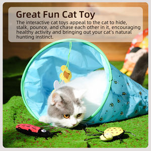 Kattentunnel Speelgoed Opvouwbare Kreukelkapierkattenspeelgoed <span class=keywords><strong>Tunnel</strong></span> Zelfhulphulp Rollende Vloerkanaal Kattentunnel Met Bal - Product Image 4