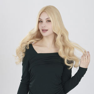 Perruque Lace Front en Cheveux Humains Blond Platine Balayage avec Dentelle - Product Image 3