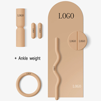 Ensemble de fitness portable en EVA pour la maison : haltères en silicone personnalisables avec logo, anneaux de musculation, tapis de yoga et accessoires de Pilates