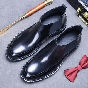 Zapatos de cuero informales de lujo de alta calidad para hombre, zapatos informales de tallado Vintage de Color de estilo británico de cuero Formal de negocios para hombre - Product Image 4