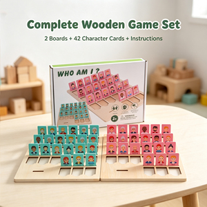 Jeu de devinettes en bois « Qui suis-je » classique pour 2 joueurs, jeu de société pour enfants de 3 à 6 ans, jouet éducatif unisexe - Product Image 2