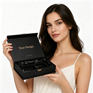High End Gold Stamping Cosmetic Box Magnetic Folding Luxury Rigid Cardboard Gift Box Custom Logo <b>Paper</b> <b>Packaging</b> Gold Supplier - Product Image 4