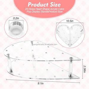 Hình Trái Tim Acrylic Bánh <span class=keywords><strong>Pop</strong></span> Đứng Rõ Ràng Acrylic Bánh <span class=keywords><strong>Pop</strong></span> Hiển Thị Đứng 24 Lỗ Acrylic <span class=keywords><strong>Lollipop</strong></span> Chủ - Product Image 5