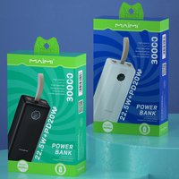 Batería Externa de 30000mAh con Carga Rápida de 22.5W, PD, QC 3.0, SCP, VOOC, AFC, Pantalla LED Digital y Correa
