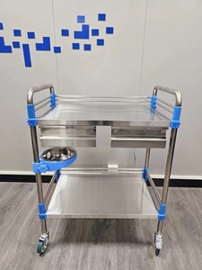 Factory Cheap Medical Stainless Steel <strong>Dressing</strong> Instrument Cart Hospital Clinic Nursing Cart Treatment <strong>Trolley</strong> - Product Image 2