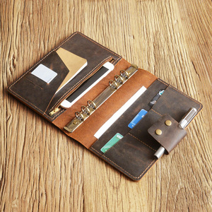 Sản xuất máy tính xách tay da cổ điển với nút kim loại <span class=keywords><strong>logo</strong></span> dập nổi PU da chương trình nghị sự hàng ngày Tạp Chí lỏng lẻo Lá Chất kết dính máy tính xách tay - Product Image 4