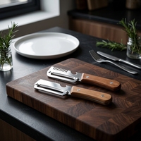 Hete Aanbieding 3-in-1 Groente Schilmesje RVS Houten Handvat Met Flessenopener voor Keuken Aardappel Fruit