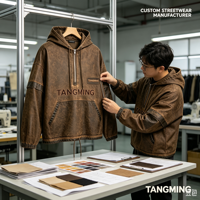 Veste Anorak à Capuche Demi-Zip Vintage Délavée Personnalisée OEM pour Homme, Hoodie Streetwear Oversize avec Logo Brodé Personnalisé