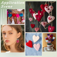 Cœurs en feutre de laine, pompons en feutre, décorations pour la Saint-Valentin, pour l'art DIY, l'artisanat, la décoration de la maison et des fêtes, guirlandes