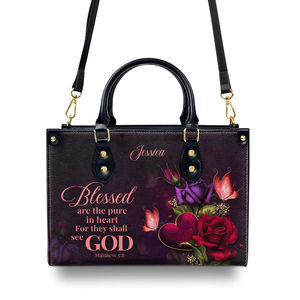 Bolso de mano de nuevo diseño Blessed Are the Pure in Heart for They Shall See God Print Bolsos al por mayor para mujer Logotipo personalizado de lujo - Product Image 1