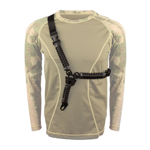 Cinghia Tattica Multifunzionale per Armi con Moschettone a Punto Singolo Verticale in Nylon Intrecciato Stile Americano per Uso Esterno - Product Image 2