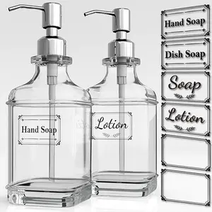 Оптовая продажа 18 Oz античный дизайн из тонкого и прозрачного текла ручной диспенсер для мыла для мытья посуды бутылка с насосом для кухни и ванной
