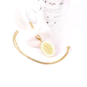 Collar con Colgante de la Virgen María, Chapado en Oro Real, Joyería Religiosa Vintage 2019, Católica, Cristiana - Product Image 1