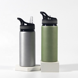 Flacon étanche en aluminium personnalisé, de grande capacité, avec paille, bouteille d'eau mignonne, pour le sport, les voyages et le plein air, ml - Product Image 1