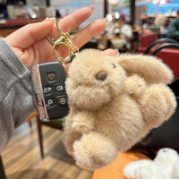 Porte-clés Peluche Lapin Mignon Kawaii, Jouet Animal en Peluche Doux, Pendentif de Sac Lapin aux Longues Oreilles Moelleuses, Accessoire de Clé