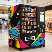 Distributeur automatique commercial anti-blocage de snacks et boissons avec système de livraison à double voie par ressort et rail