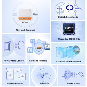 Para Mini R4 Smart Wifi Switch Easy Remote Control Timer 10A Max. Corriente <span class=keywords><strong>Welink</strong></span> Minir4 - Product Image 3