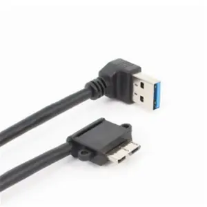 Right angled USB A male to 90 degree micro B male data cable fixed panel usb 3.0 cable
