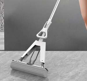 Serpillère Éponge Pliable Mains Libres avec Manche Télescopique en Acier Inoxydable, Absorbante et Réutilisable, à Taux de Déshydratation Élevé pour la Maison - Product Image 6