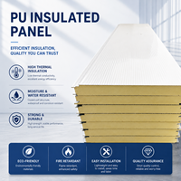 Panneau sandwich en polyuréthane PU à application multi-scènes, double usage pour murs et toitures, matériau de construction de villas préfabriquées