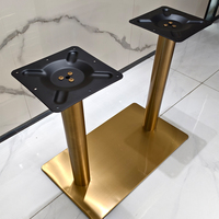 Pieds de meubles robustes de luxe Restaurant bureau métal Accents modernes en acier inoxydable salle à manger café Chrome Bases de Table