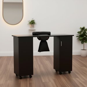 D0100HRXTJT Nail Table With Electric Dust Collector PU Leather Top Minimalist Design For Nail Art <b>Salon</b> <b>Furniture</b> - Product Image 2