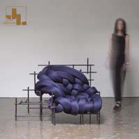 Chaise d'appoint de luxe au design créatif pour hôtel et villa, en tube d'acier inoxydable, chaise de loisirs artistique, chaise longue tendance et originale