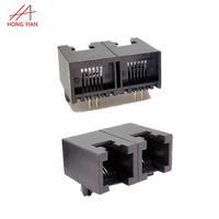 Conector RJ-45 de Montaje Superficial, 1 Puerto, 10 Pines, Placa PCB LED de 6 Pines, Blindado, Hembra, Precio de Fábrica, SMD, Ethernet, RJ 45, RJ45