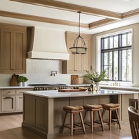 Ensemble de table d'îlot de cuisine en pierre frittée moderne Chine personnalisation gratuite armoires gris Modulkar évier panneau de mélamine pour appartement