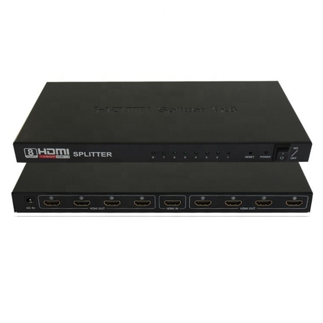 4K 60hz 1in 8out HDMI Splitter 1 in  8 Output 1x8 HDMI Splitter HDMI 2.0 Video Converter 1080P for PS4 PC DVD to TV MONITORS
