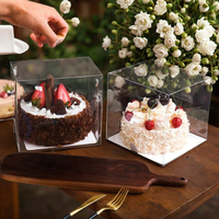 Boîte à desserts en plastique transparente de qualité supérieure avec poignée de transport facile Portable pour les fêtes de cadeaux