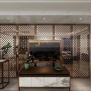 Paravent en acier inoxydable imperméable, design translucide, construction durable, options personnalisées, multifonctionnel, mobile - Product Image 6