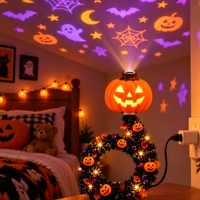Lampe LED moderne 2026 pour Noël et Halloween, veilleuse de projection festive interchangeable pour chambre d'enfant, projection d'ambiance