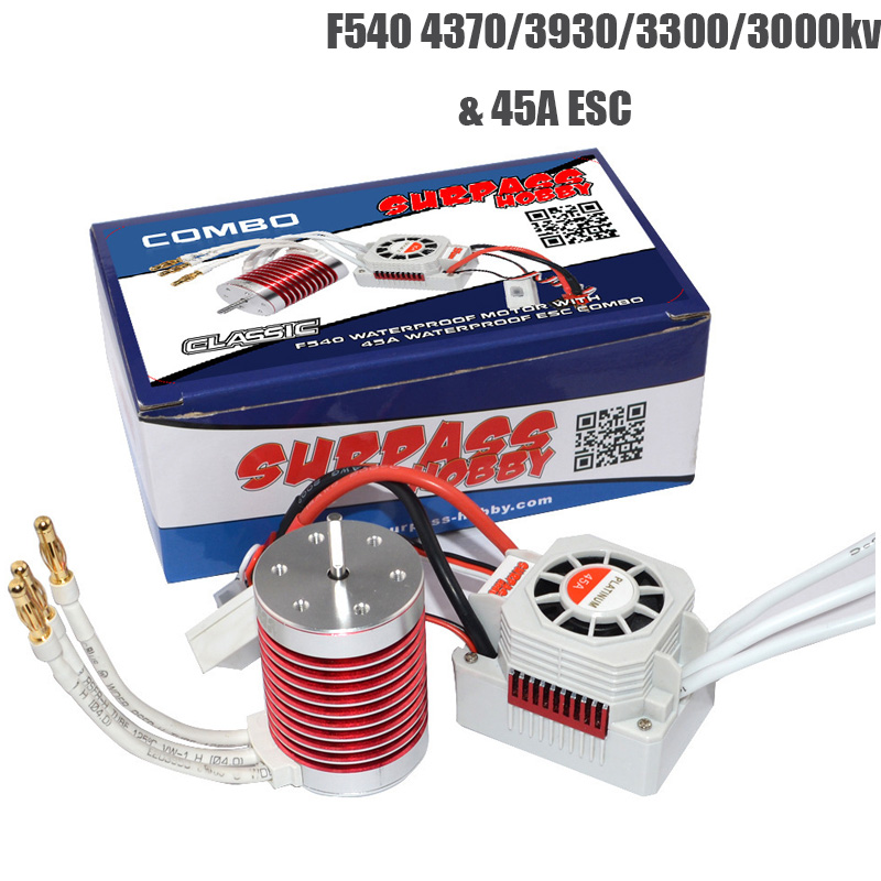 Платиновый водонепроницаемый F540 3930KV 4370KV бесщеточный двигатель с 45A ESC для 1/10 1/12 RC автомобиль модель грузовика игрушечные детали
