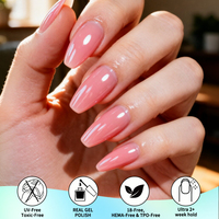 Autocollants pour ongles en gel couleur unie, sans cuisson, tenue forte 2+ semaines, 22 bandes, imperméables, amovibles, sans HEMA, enveloppements de vernis à ongles à couverture complète