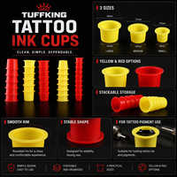 Tuffking Gobelets jetables hygiéniques en plastique écologique, tailles S/M/L, accessoire de mélange pratique pour l'art corporel et les coupelles d'encre de tatouage