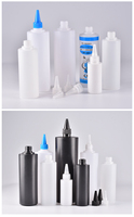 Bouteille en plastique HDPE de 10 ml, 15 ml, 20 ml, 30 ml, 50 ml, 500 ml pour lubrifiant, colle, produits chimiques, avec buse de distribution