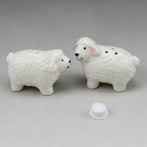 الجملة الأغنام على شكل الحيوان السيراميك الخزف الملح و هزازة فلفل مجموعة - Product Image 5