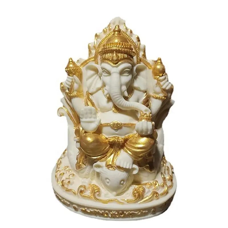 Tượng Thần Ganesha Thần Hindu Mạ Vàng Trang Trí Nhà Cửa Bán Sỉ Nhà Máy, Tượng Thần Ganesha Thần Hindu Mạ Vàng